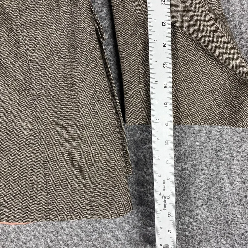 Shipley Mens Blazer 44L Brown Gray Herringbone Vintage‎ 100% Wool Sport Coat